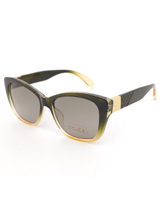 Дамски слънчеви очила котешко око Gradient – големи зелено-жълти с цветни стъкла и UV защита