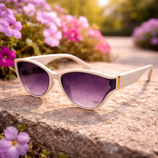 Дамски слънчеви очила котешко око Ivory Flower – бежови с цветни стъкла и UV защита Дамски слънчеви очила котешко око Ivory Flower – бежови с цветни стъкла и UV защита
