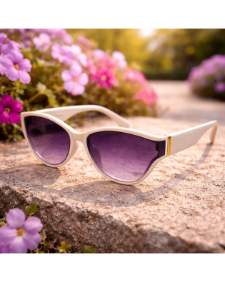 Дамски слънчеви очила котешко око Ivory Flower – бежови с цветни стъкла и UV защита Дамски слънчеви очила котешко око Ivory Flower – бежови с цветни стъкла и UV защита