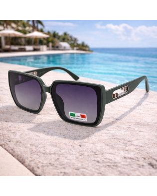 Дамски слънчеви очила квадратни Forest – големи зелени очила с UV защита