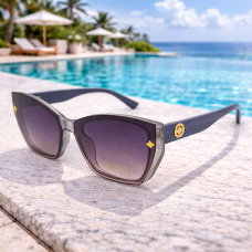 Дамски слънчеви очила Gold – сиви с цветни стъкла и UV защита