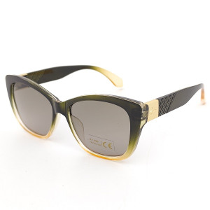 Дамски слънчеви очила котешко око Gradient – големи зелено-жълти с цветни стъкла и UV защита