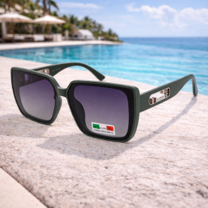 Дамски слънчеви очила квадратни Forest – големи зелени очила с UV защита