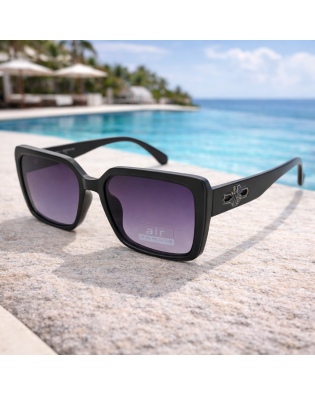 Дамски слънчеви очила квадратни Stella – големи черни очила с UV защита