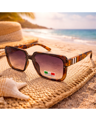 Дамски слънчеви очила квадратни Havana Style – кафяви с цветни стъкла и UV защита Дамски слънчеви очила квадратни Havana Style – кафяви с цветни стъкла и UV защита