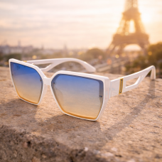 Дамски слънчеви очила квадратни White Gradient – бели с цветни стъкла и UV защита Дамски слънчеви очила квадратни White Gradient – бели с цветни стъкла и UV защита