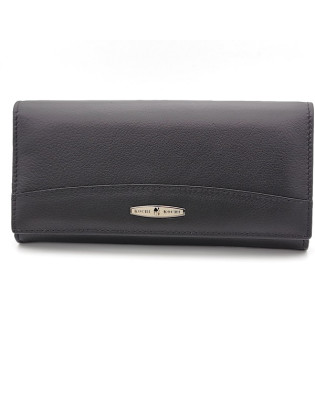 Черен дамски портфейл от естествена кожа с магнитно закопчаване KOCHI Черен дамски портфейл от естествена кожа с магнитно закопчаване KOCHI