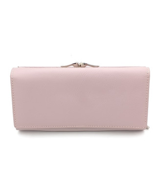 Дамско портмоне от естествена кожа с външен монетник в лилаво Дамско портмоне от естествена кожа с външен монетник в лилаво