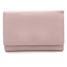 Дамско портмоне с много отделения за карти розово естествена кожа Дамско портмоне с много отделения за карти розово естествена кожа