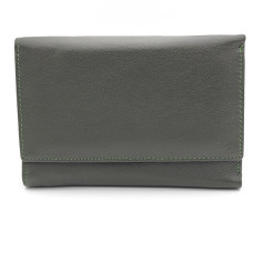 Дамско портмоне естествена кожа с много отделения за карти тъмно зелено Дамско портмоне естествена кожа с много отделения за карти тъмно зелено