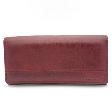 Дамско портмоне от естествена кожа с няколко отделения за банкноти бордо Дамско портмоне от естествена кожа с няколко отделения за банкноти бордо