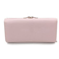 Дамско портмоне от естествена кожа с външен монетник в лилаво Дамско портмоне от естествена кожа с външен монетник в лилаво