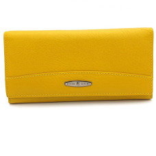 Голям дамски портфейл KOCHI жълт от естествена кожа с магнитно закопчаване Голям дамски портфейл KOCHI жълт от естествена кожа с магнитно закопчаване