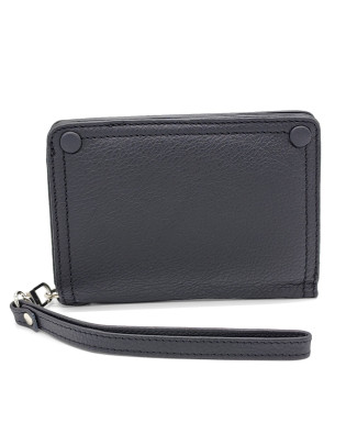 Малко дамско портмоне от естествена кожа-Черно