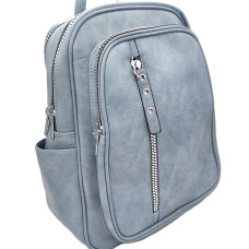 Голяма дамска раница с две отделения светло синя