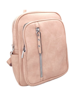 Дамска раница голяма в розово с две отделения