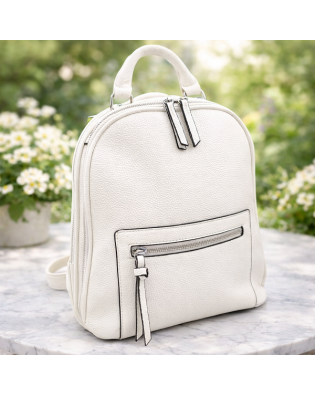 Бяла дамска раница с две прегради – чанта и раница 2 в 1 Бяла дамска раница с две прегради – чанта и раница 2 в 1