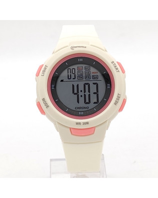 Детски електронен часовник в бяло с аларма и силиконова каишка