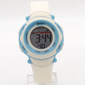 Детски ръчен часовник със силиконова каишка в бяло и светло синьо Детски ръчен часовник със силиконова каишка в бяло и светло синьо