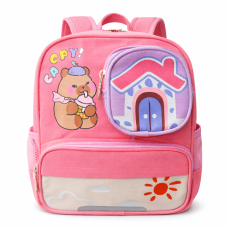 Детска раница за градина с мече и къщичка