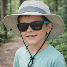 Детски слънчеви очила с поляризация – черни със сини дръжки