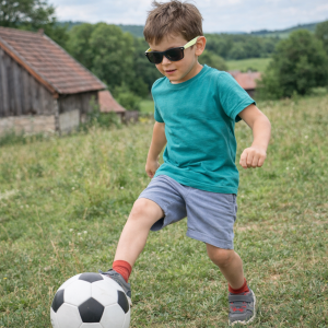 Детски слънчеви очила с поляризация UV 400 – черни с бели дръжки