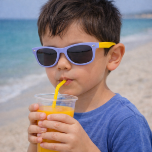 Детски слънчеви очила Polar Eagle – синя рамка с жълти дръжки