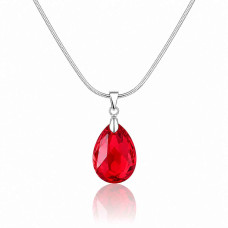 Колие Сваровски Scarlet – червена висулка капка и синджир от медицинска стомана