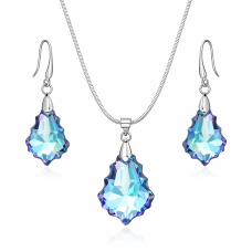 Бижута SWAROVSKI CRYSTAL комплект колие и обеци Baroque-Vitral Light