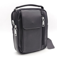 Мъжка чанта за през рамо и за колан от естествена кожа с джобове