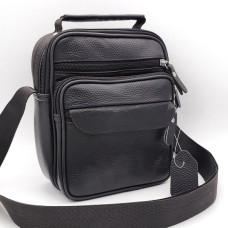 Мъжка чанта за през рамо от естествена кожа с 5 джоба и ципове