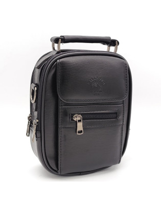 Мъжка чанта от висококачествена еко кожа с капак и преден цип Will Polo