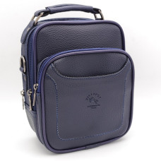 Мъжка чанта за през рамо Will Polo тъмно синя от еко кожа с две отделения