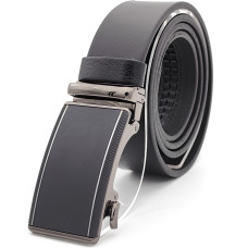 Мъжки колан от естествена кожа черен автоматичен BOSSKAN