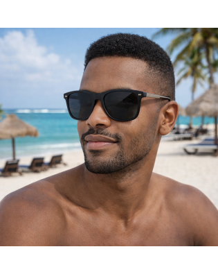 Мъжки слънчеви очила с Поляризация UV400 – ретро модел черен