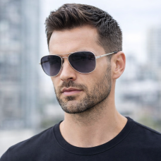 Авиаторски мъжки слънчеви очила MITLUS Polar с поляризация – сребриста рамка