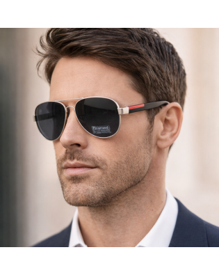 Мъжки слънчеви очила Polaroid Aviator – черно/червено, поляризация Мъжки слънчеви очила Polaroid Aviator – черно/червено, поляризация