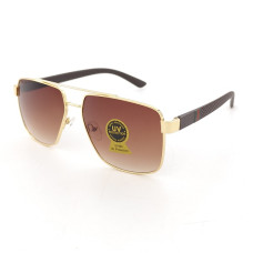 Авиаторски очила мъжки UV400 – златна рамка с кафяви лещи