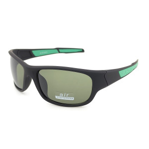 Спортни слънчеви очила мъжки UV400 – черен мат със зелен акцент