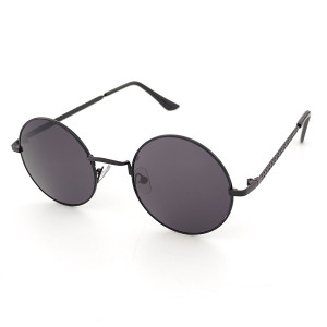 Кръгли слънчеви очила мъжки UV400 – черна метална рамка