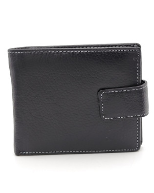 Мъжки портфейл от естествена кожа с декоративен бял шев Мъжки портфейл от естествена кожа с декоративен бял шев