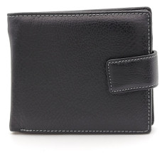 Мъжки портфейл от естествена кожа с много отделения – черен с магнит