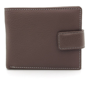 Мъжки портфейл от естествена кожа с много отделения – тъмно кафяв