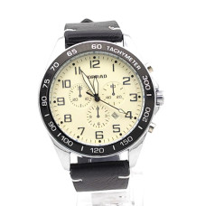 Мъжки часовник черен с цифри и бял циферблат