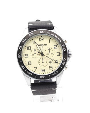 Мъжки часовник черен с цифри и бял циферблат