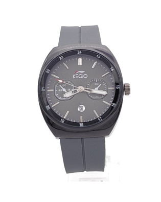 Черен мъжки часовник със силиконова каишка