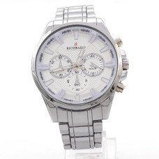 Мъжки часовник сребрист с метална верижка от стомана 