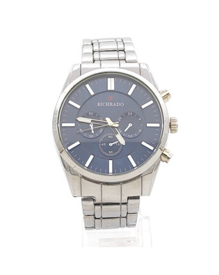 Стилен часовник от стомана сребрист с метална верижка