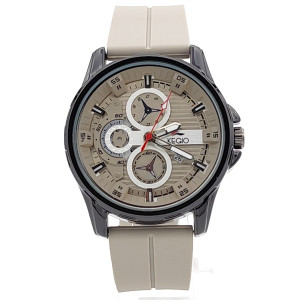 Мъжки часовник бежов със силиконова каишка