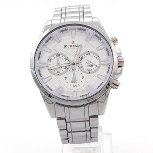 Мъжки часовник сребриста с метална верижка от стомана-Евтин